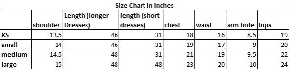 size chart